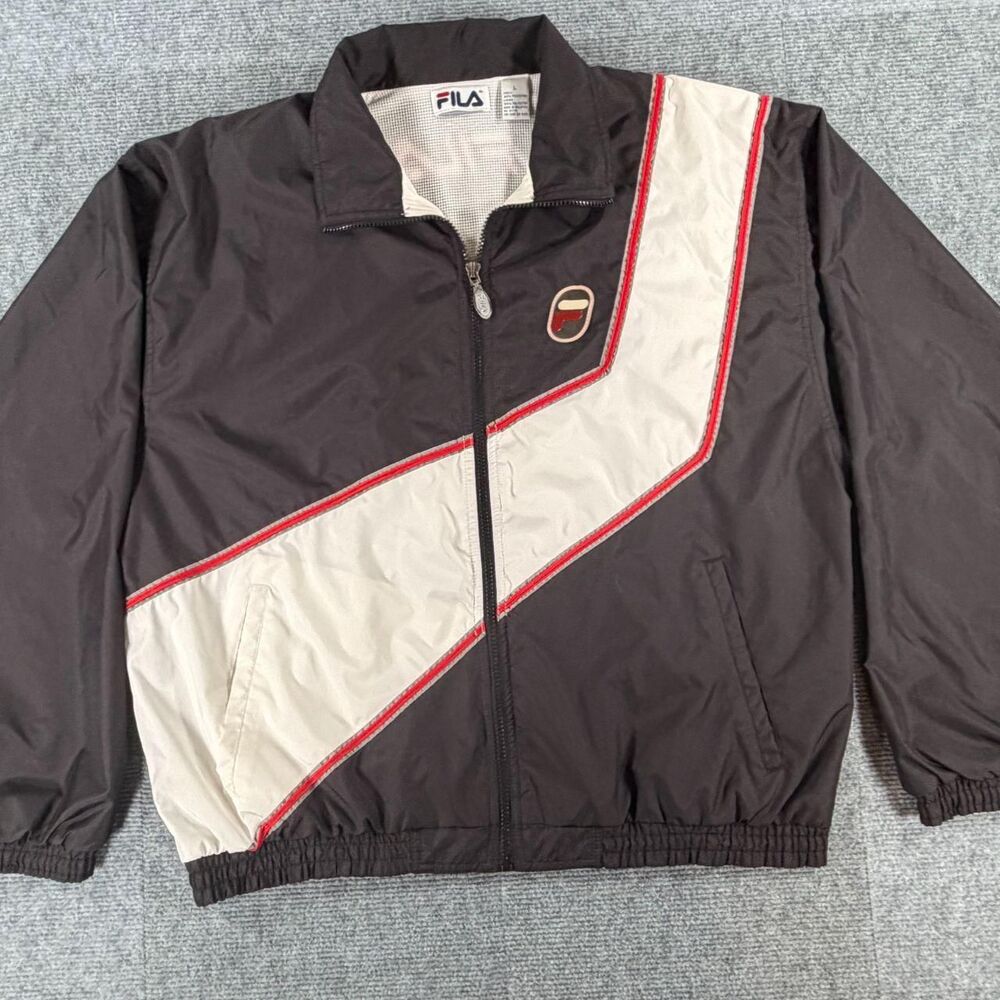 Vintage Fila Mens Colorblock Full Zip Track Jacket Windbreaker Size Large L 90s